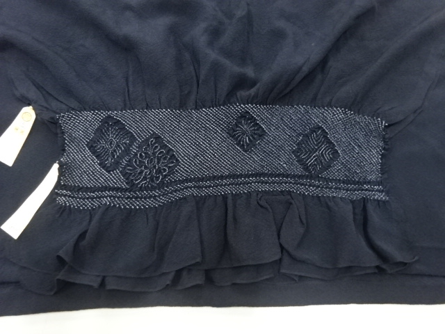  正絹　絞り菱に花模様男物兵児帯